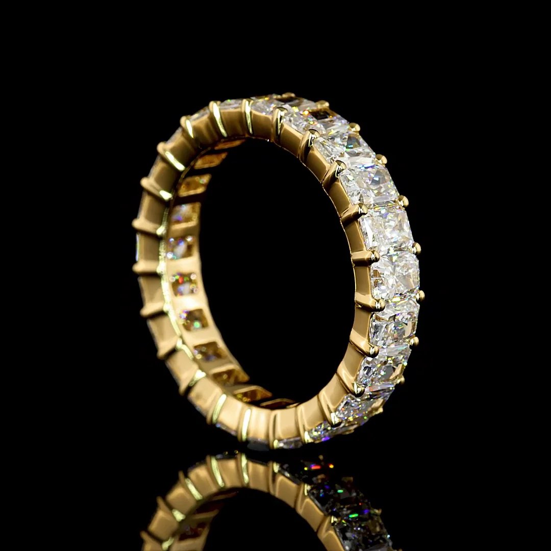 3.86 Cts 18k Yellow Gold Radiant Shape Eternity Band Eternity Band - Image 2