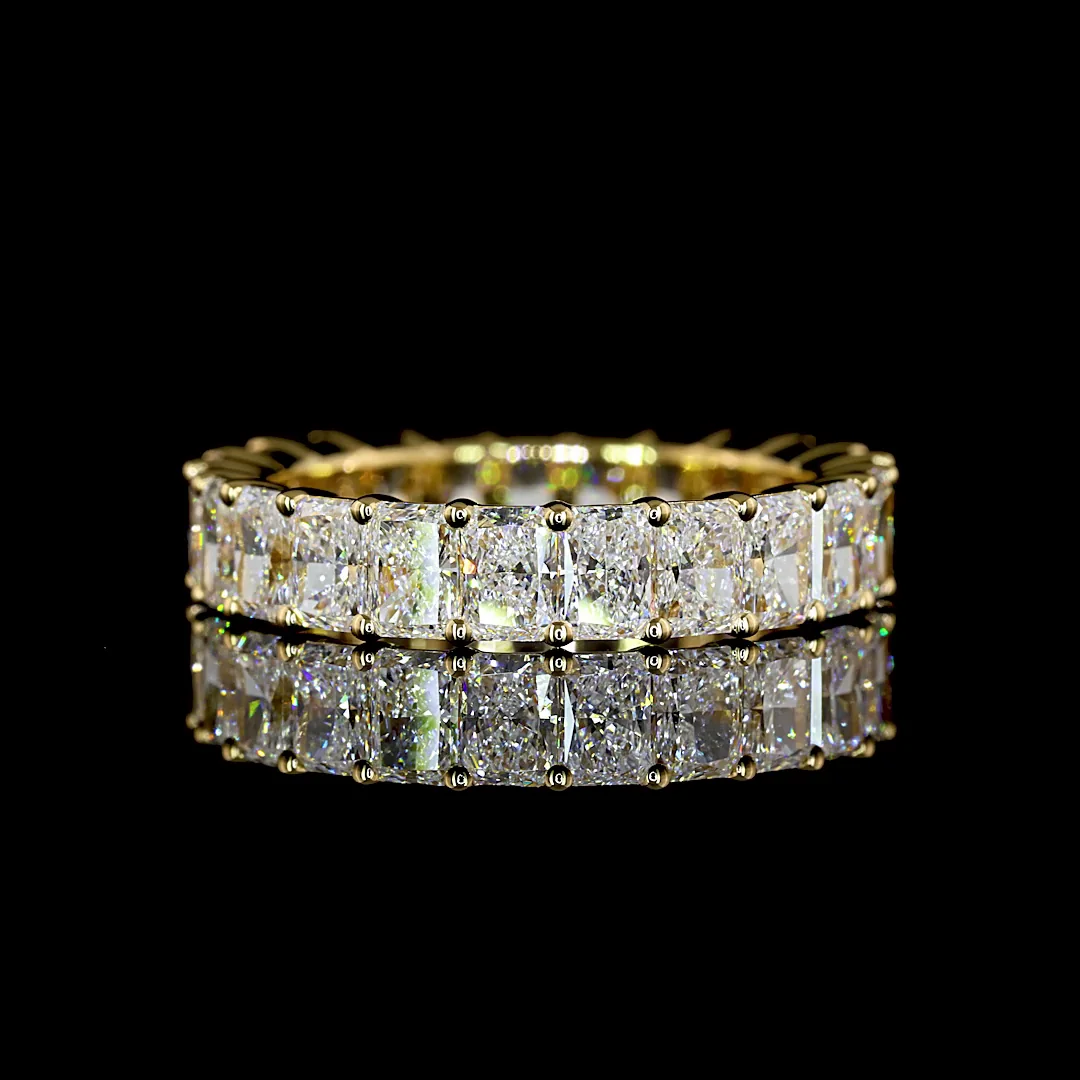 3.86 Cts 18k Yellow Gold Radiant Shape Eternity Band Eternity Band - Video