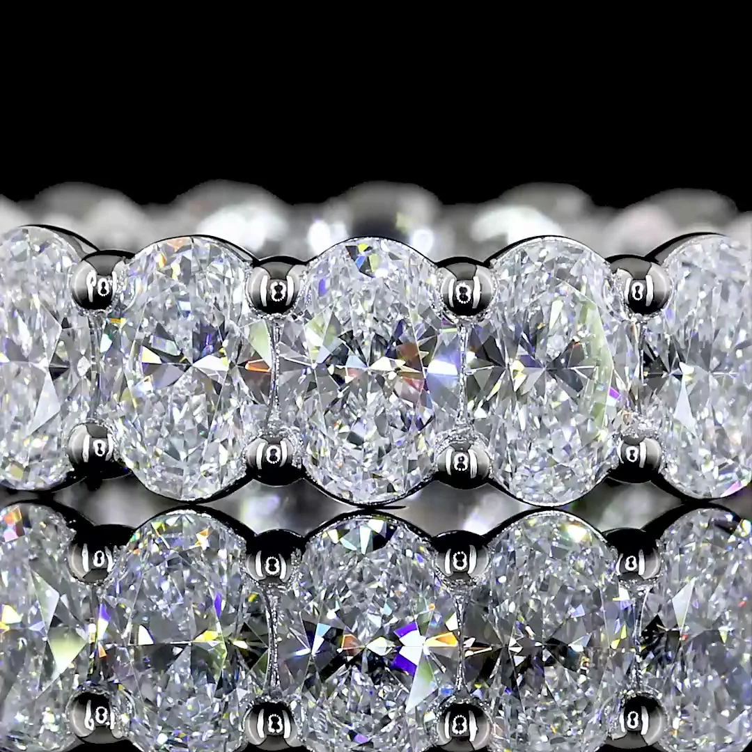 2.97 Cts Platinum Oval Shape Eternity Band Eternity Band - Image 3