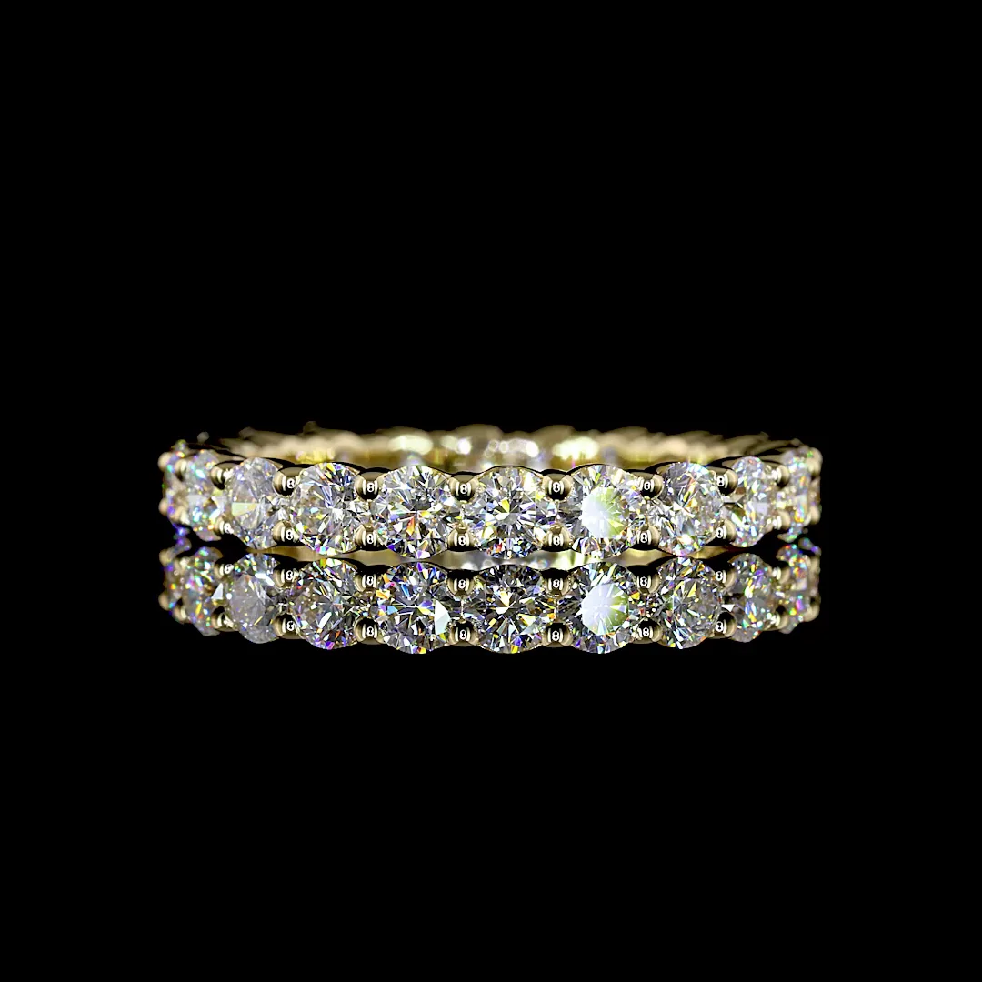 1.7 Cts 14k Yellow Gold Round Shape Eternity Band Eternity Band - Video