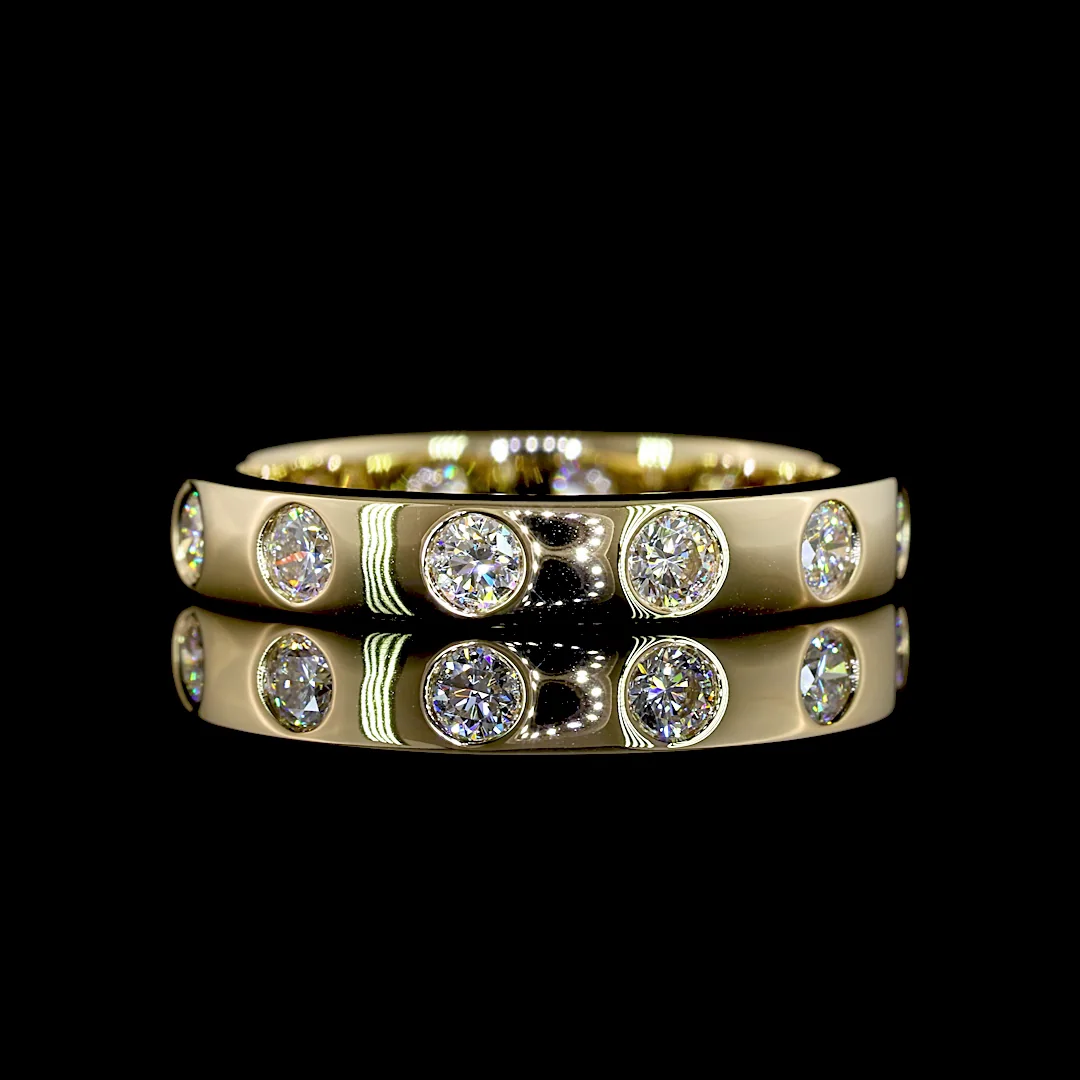 0.77 Cts 14k Yellow Gold Round Shape Eternity Band Eternity Band - Video