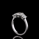 2 Cts 14k White Gold Round Shape 3 Stones Ring - Image 2
