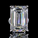 4.09 Cts 14k White Gold Emerald Shape Studs Earring - Image 3