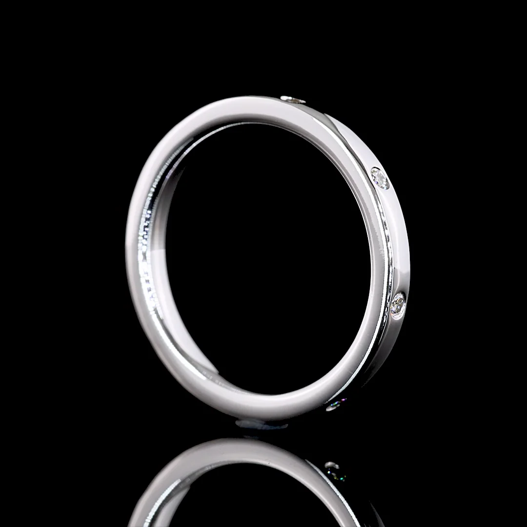 0.13 Cts 14k White Gold Round Shape Eternity Band Eternity Band - Image 2