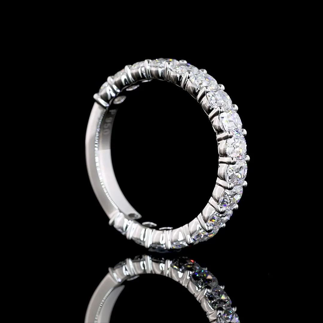 1.76 Cts Platinum Antique Cushion Shape 3/4 Band Eternity Band - Image 2