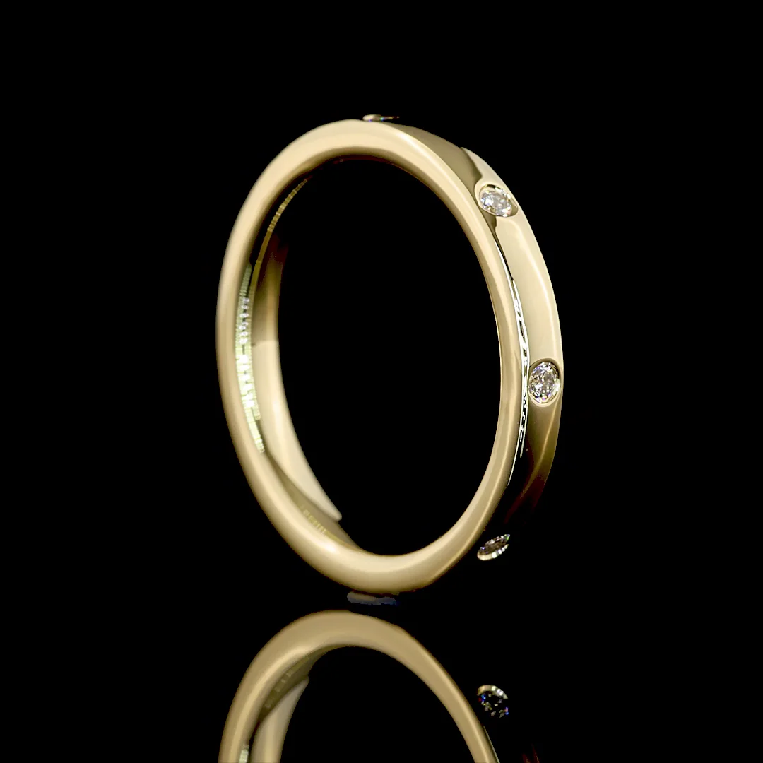 0.14 Cts 14k Yellow Gold Round Shape Eternity Band Eternity Band - Image 2