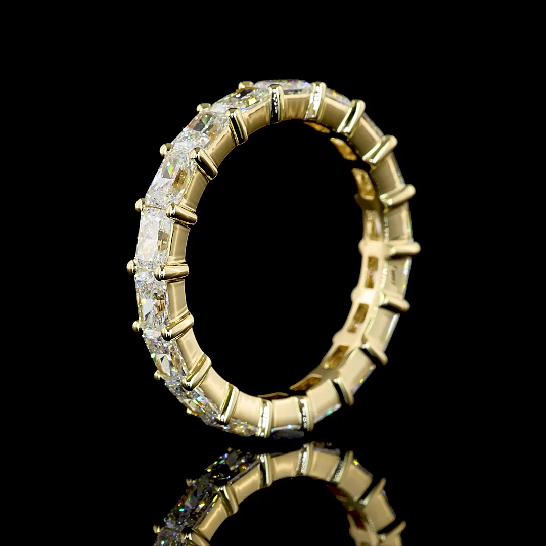 2.12 Cts 14k Yellow Gold Radiant Shape Eternity Band Eternity Band - Image 4