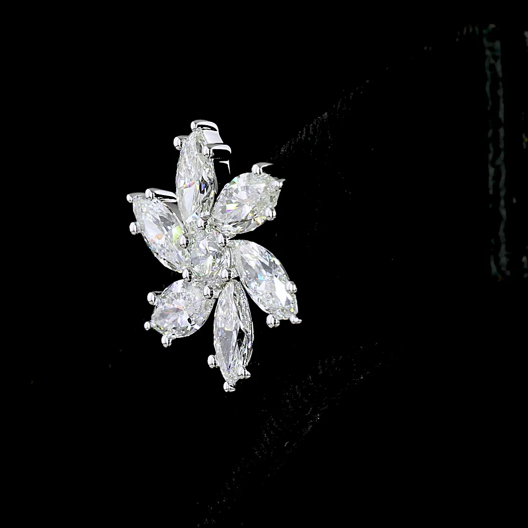 6.03 Cts 14k White Gold Mix Shape Studs Earring - Image 4