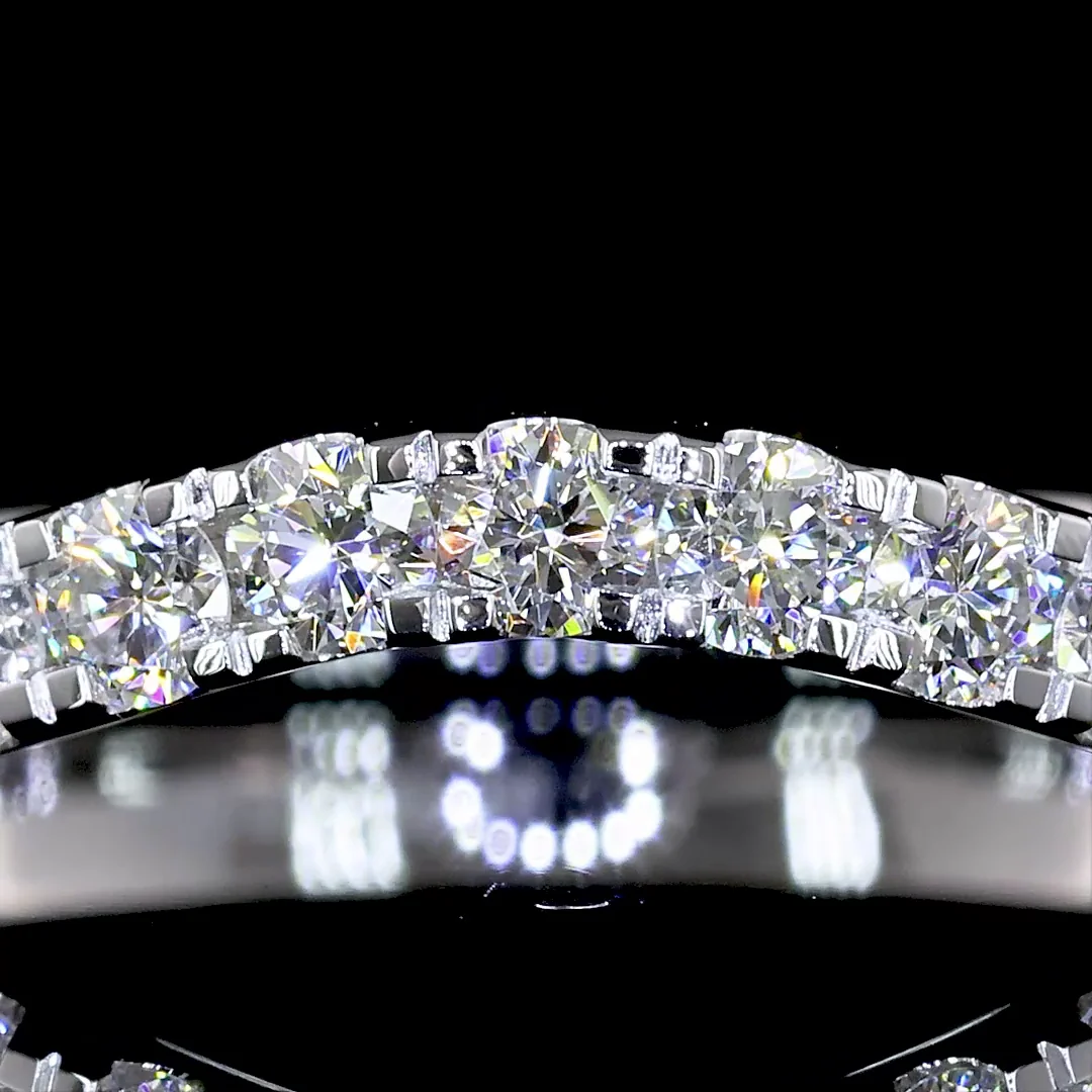 0.69 Cts 14k White Gold Round Shape 3/4 Band Eternity Band - Image 3