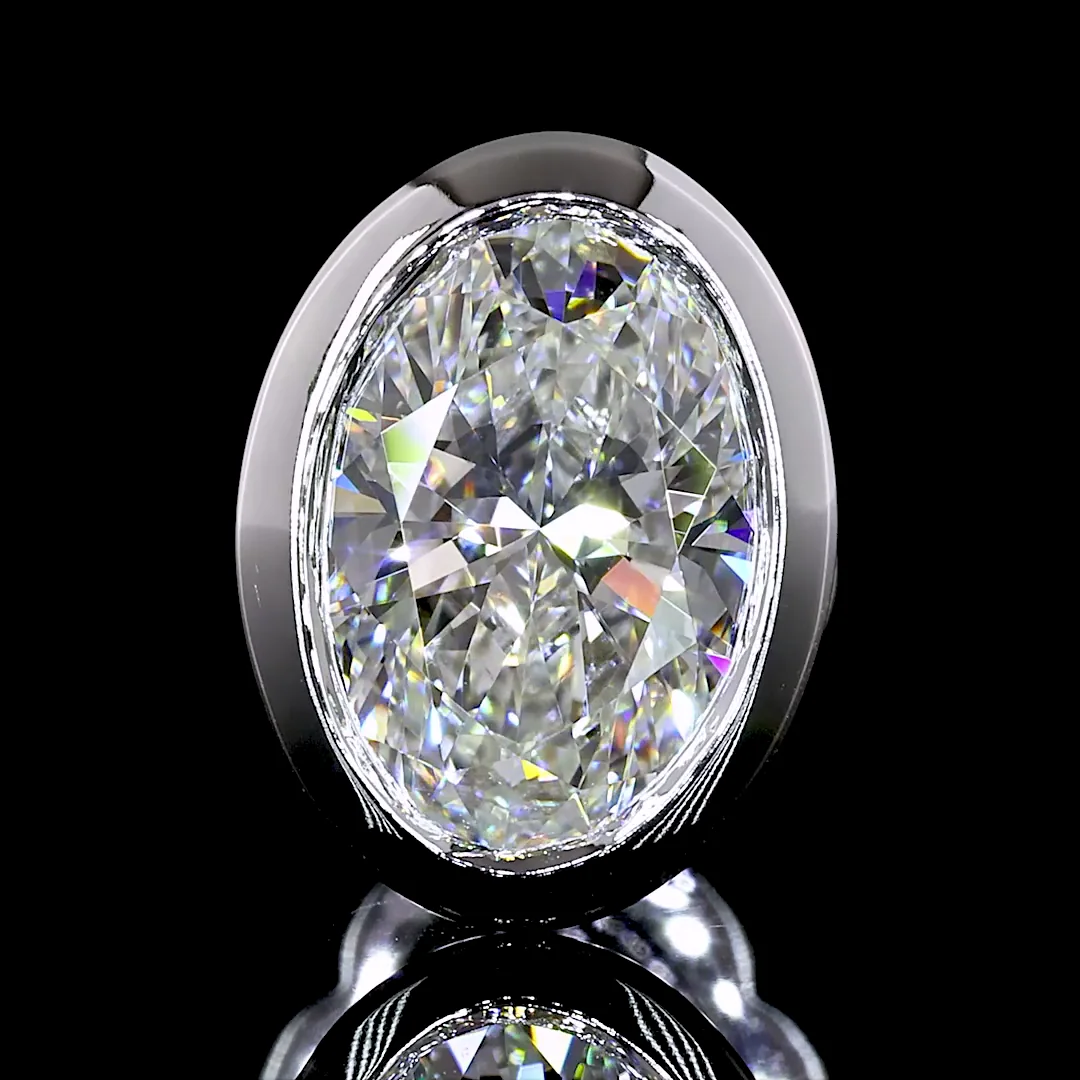 2.05 Cts 14k White Gold Oval Shape Studs Earring - Image 3