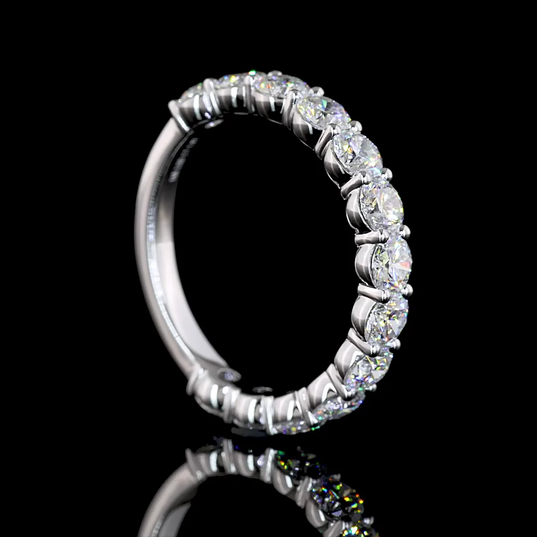 1.93 Cts 14k Yellow Gold Round Shape 3/4 Band Eternity Band - Image 2