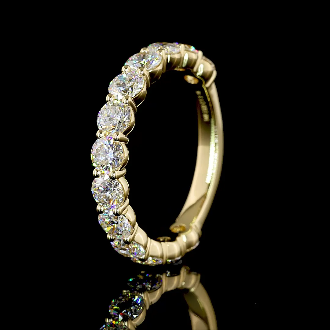 2.16 Cts 14k Yellow Gold Round Shape 3/4 Band Eternity Band - Image 4