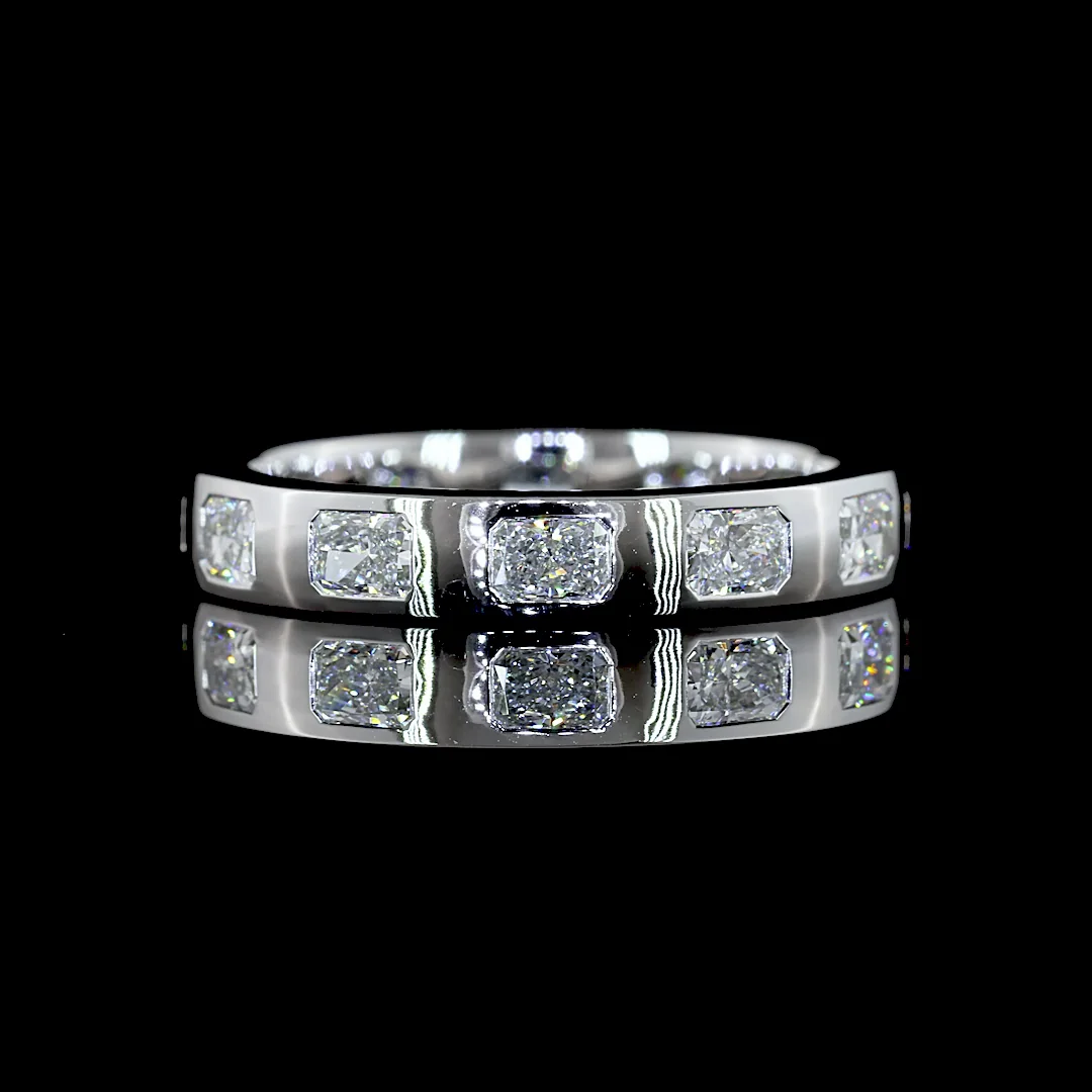 1.2 Cts 14k White Gold Radiant Shape Eternity Band Eternity Band - Video