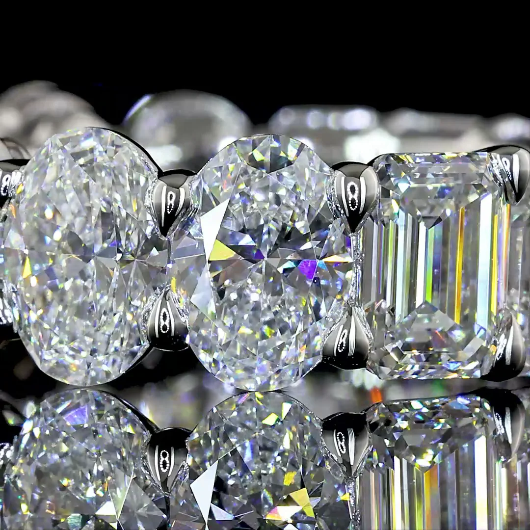 8.6 Cts 14k White Gold Mix Shape Eternity Band Eternity Band - Image 3