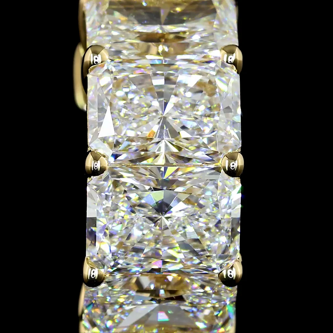 6.03 Cts 14k Yellow Gold Radiant Shape Huggies Earring - Image 2