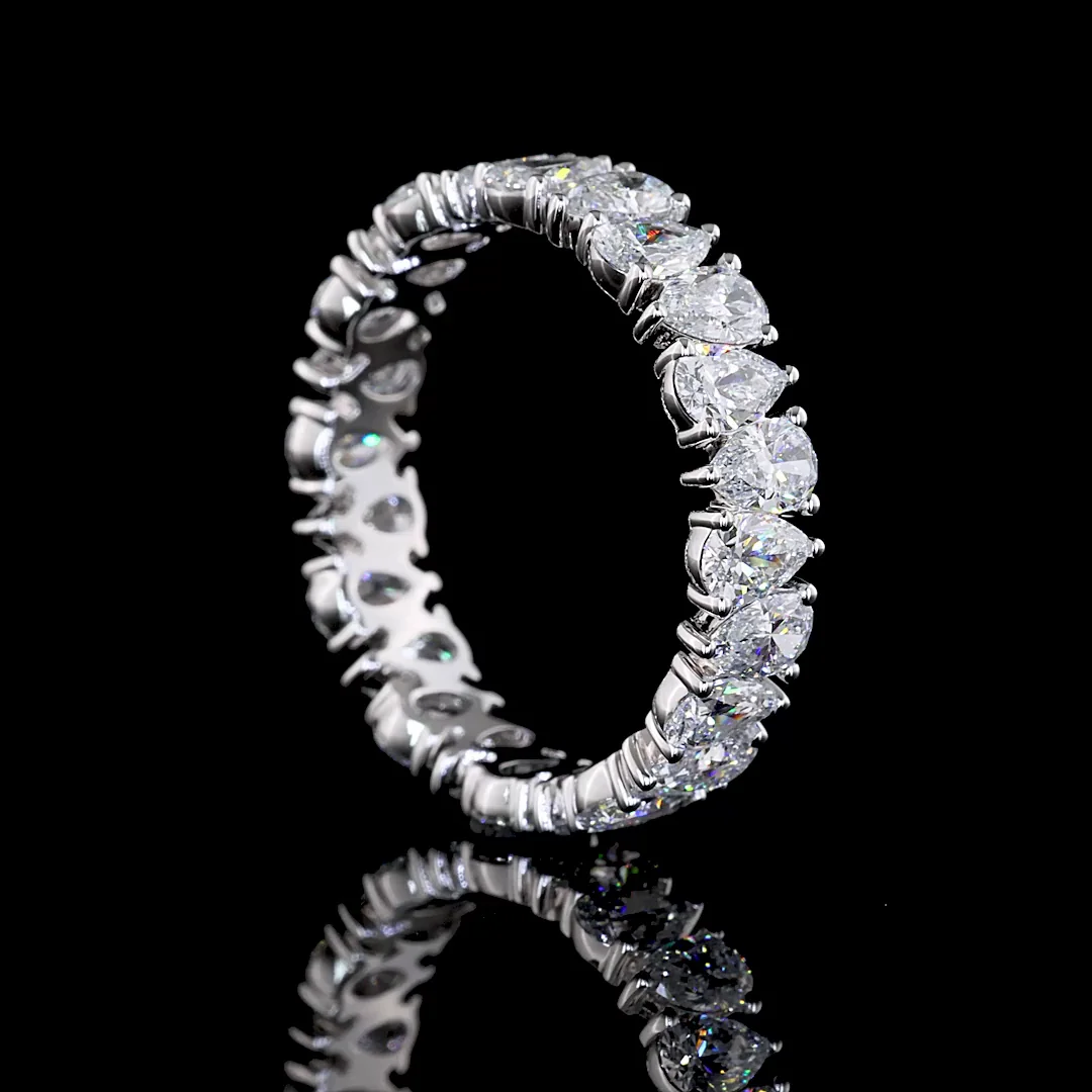 2.85 Cts 14k White Gold Pear Shape Eternity Band Eternity Band - Image 2