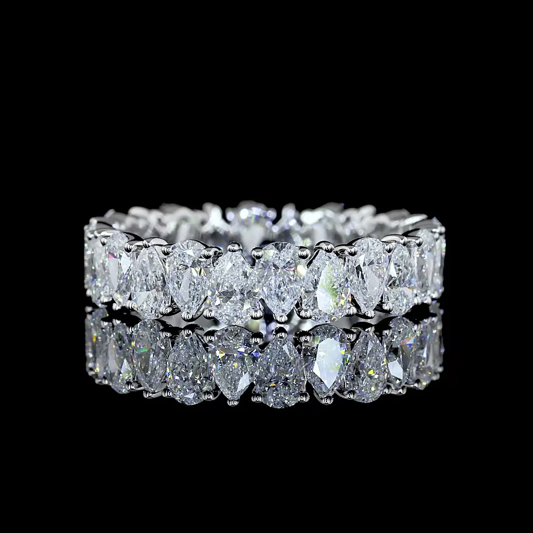 2.85 Cts 14k White Gold Pear Shape Eternity Band Eternity Band - Video