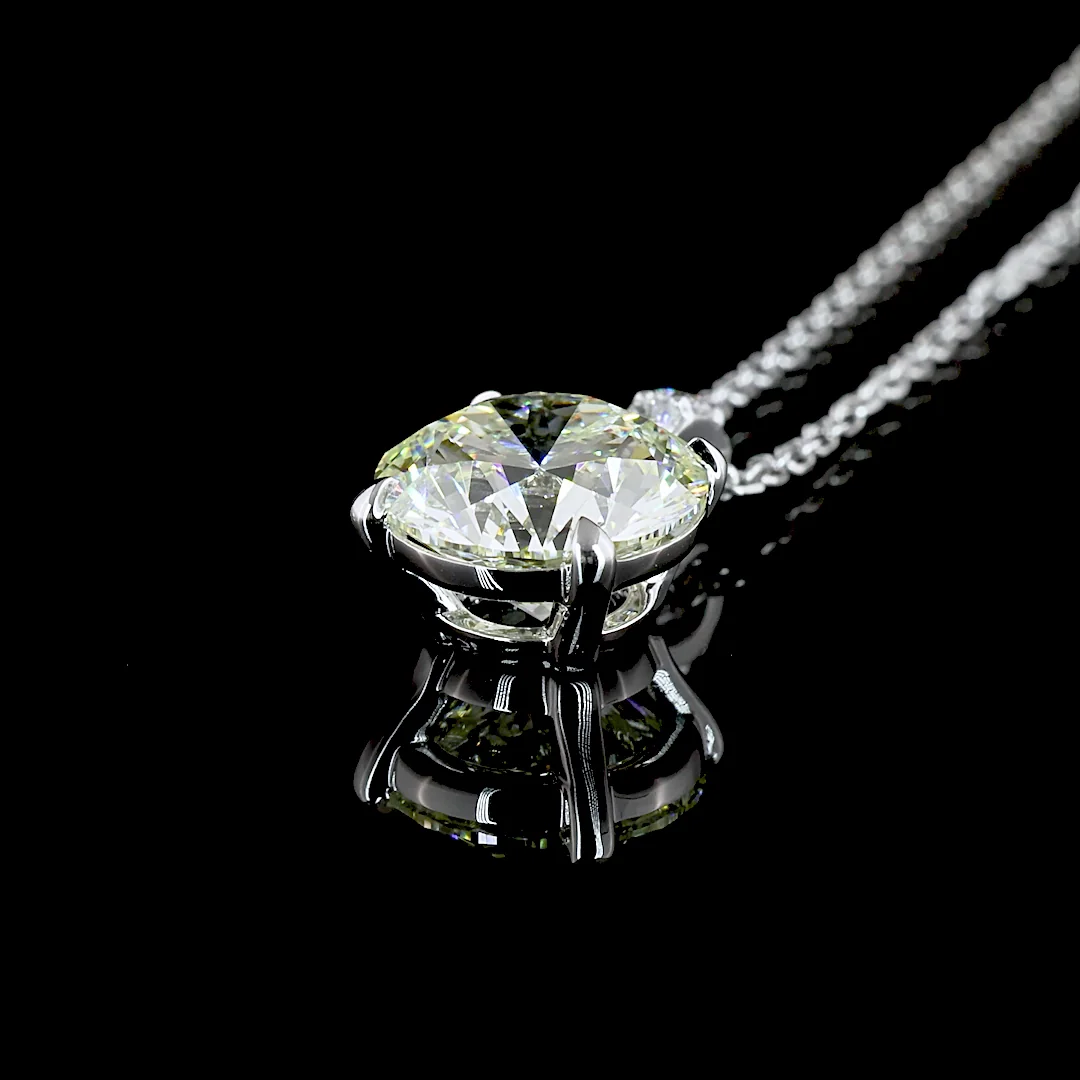 2.15 Cts 14k White Gold Round Shape Pendant Pendant - Image 4