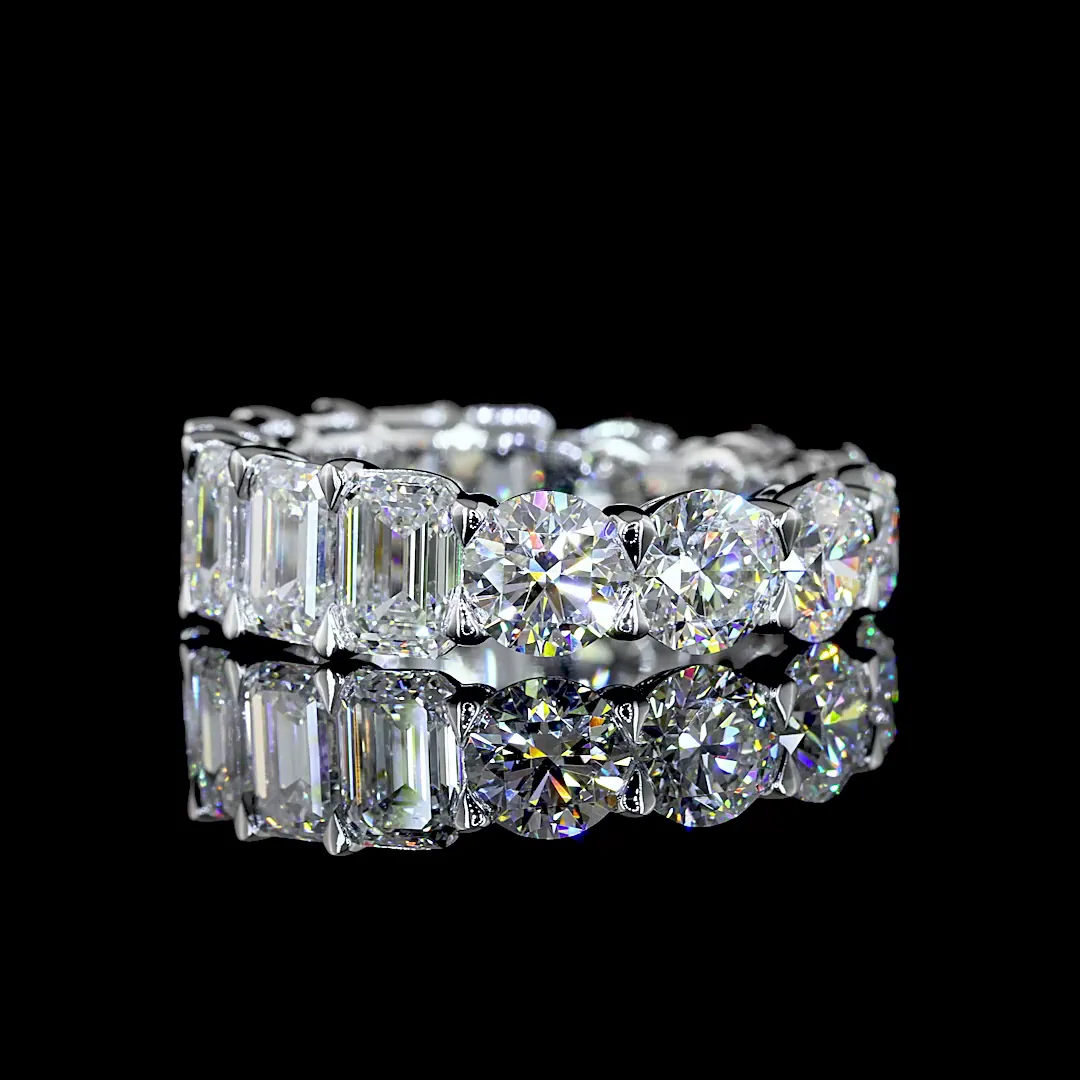 8.2 Cts 14k White Gold Mix Shape Eternity Band Eternity Band - Video