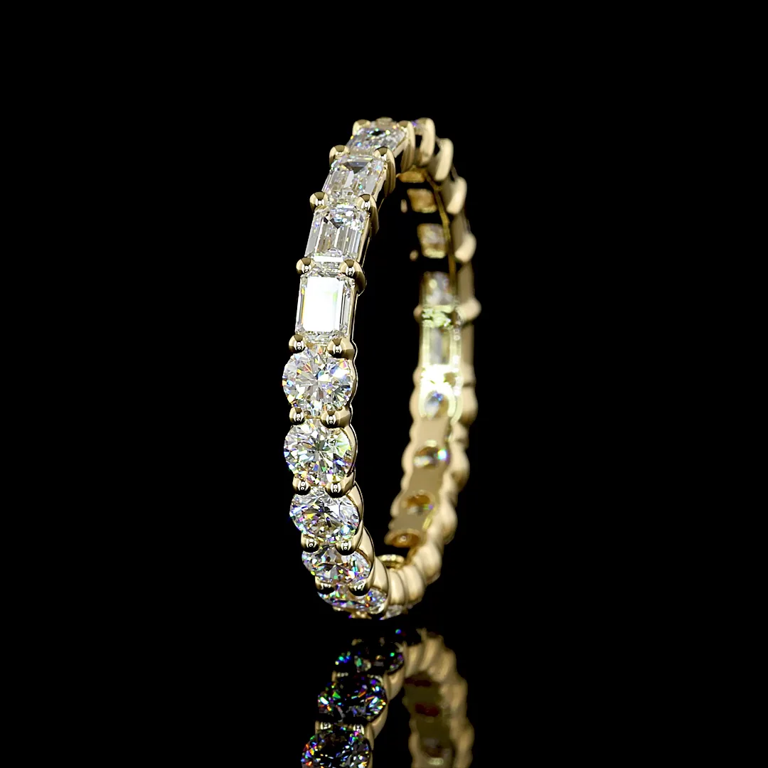 1.87 Cts 14k Yellow Gold Mix Shape Eternity Band Eternity Band - Image 4