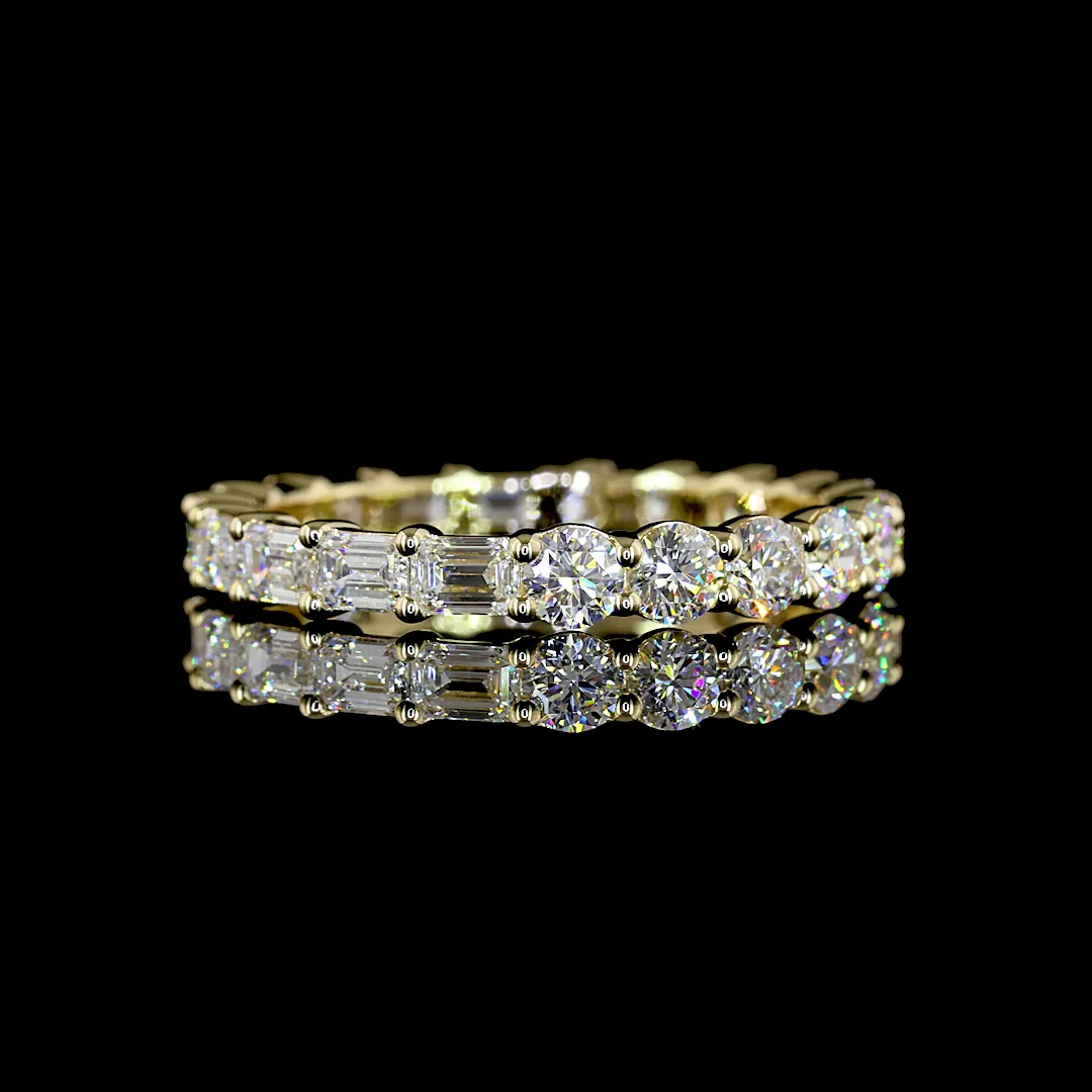 1.87 Cts 14k Yellow Gold Mix Shape Eternity Band Eternity Band - Video
