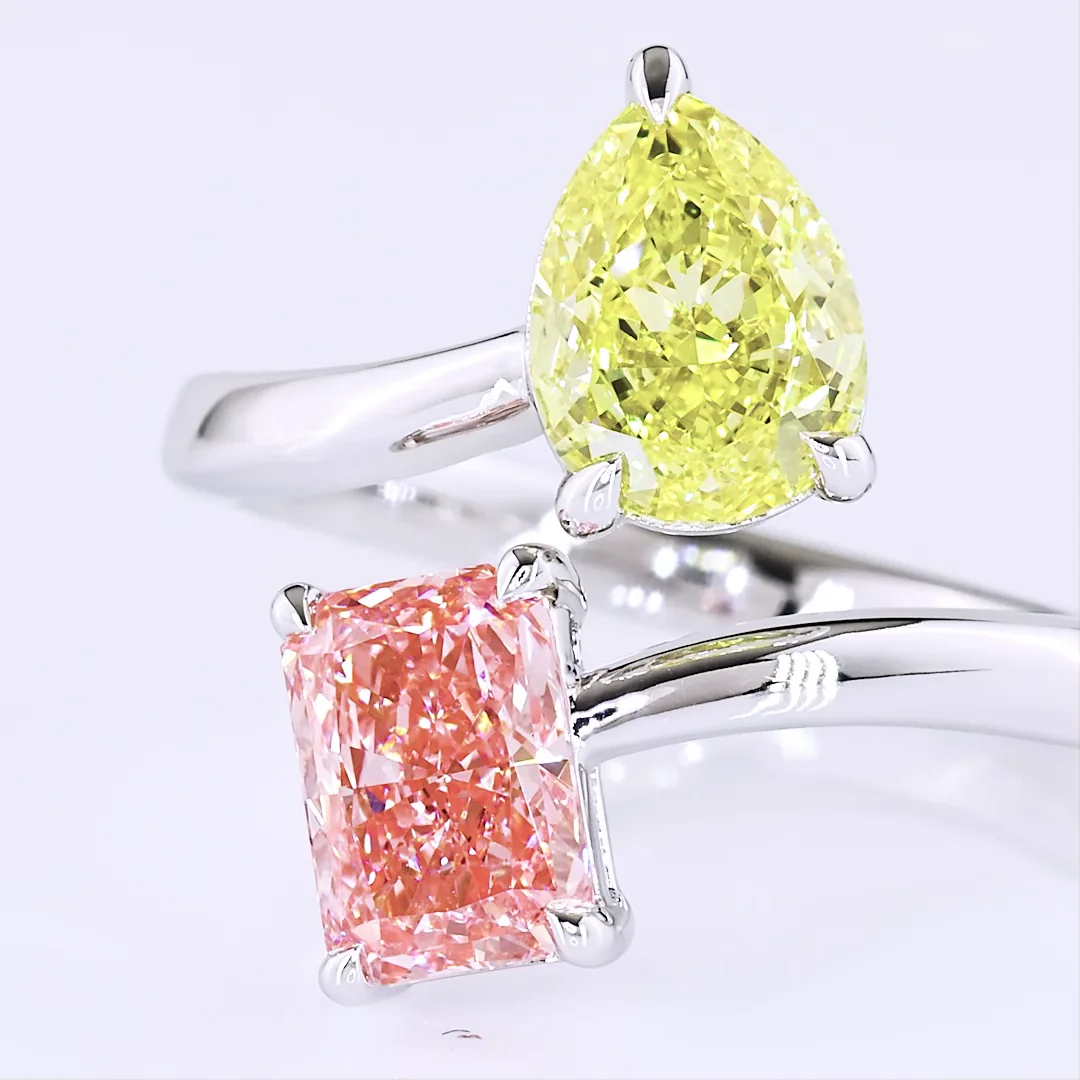 2.52 Cts 14k White Gold Mix Shape Special Ring - Image 3