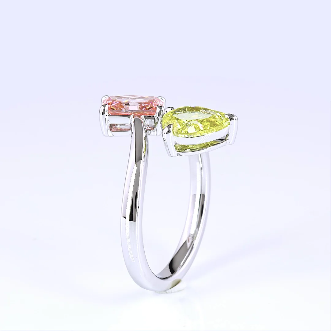 2.52 Cts 14k White Gold Mix Shape Special Ring - Image 4