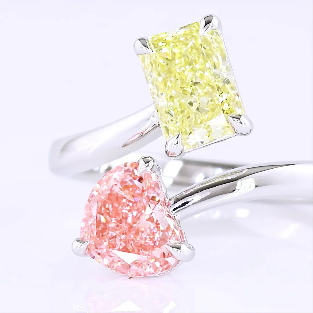 2.38 Cts 14k White Gold Mix Shape Special Ring - Image 3