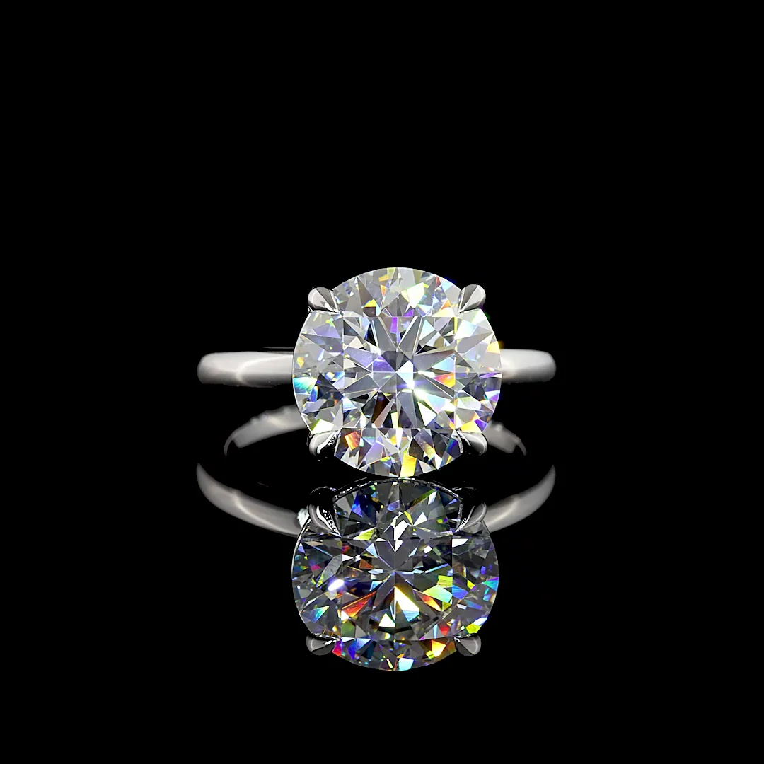 5.11 Cts 14k White Gold Round Shape Solitaire Ring - Video