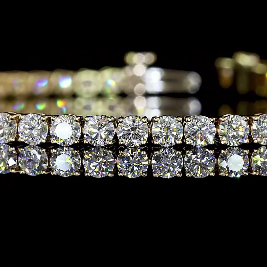 5.12 Cts 14k Yellow Gold Round Shape Tennis Bracelet - Image 2