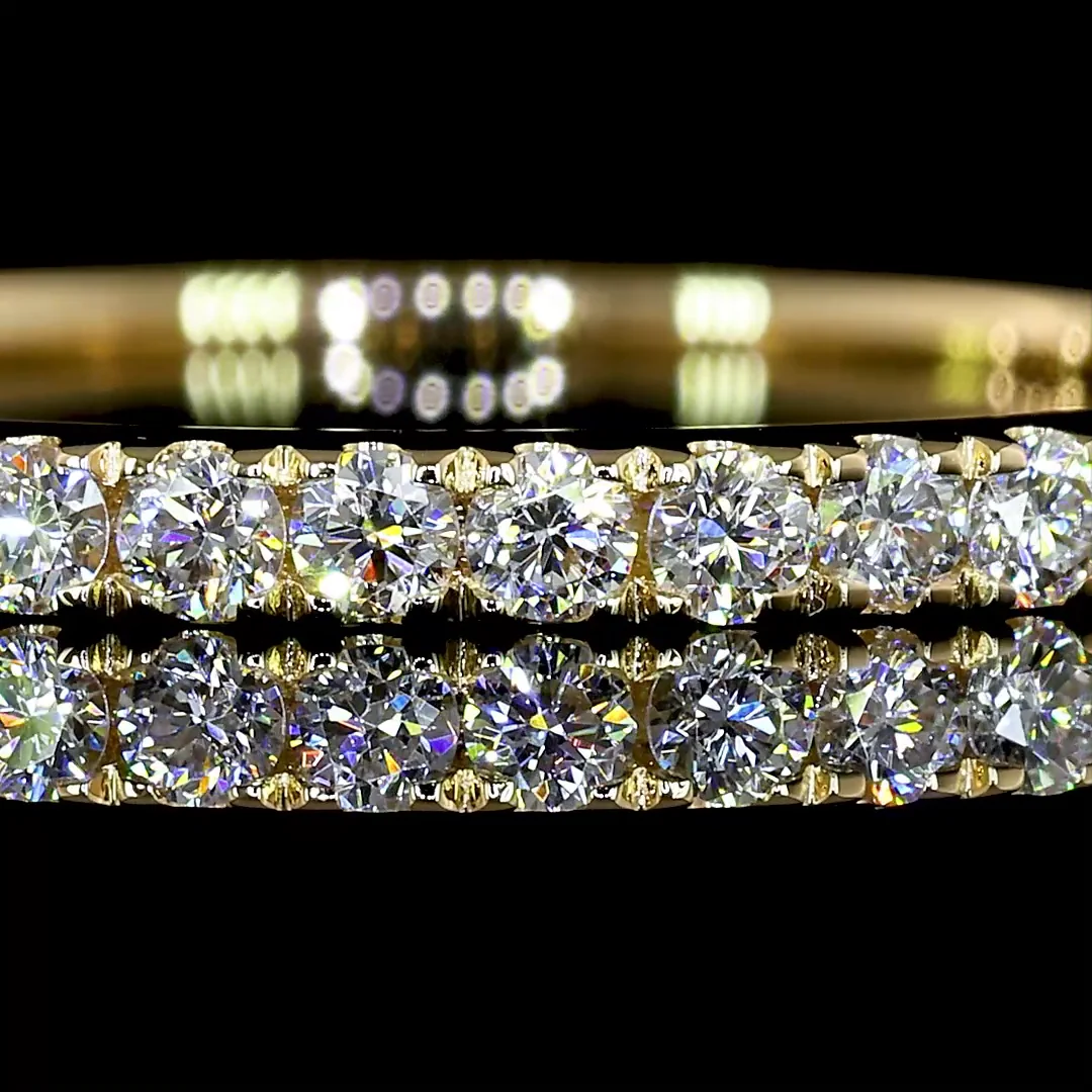 0.31 Cts 14k Yellow Gold Round Shape Half Eternity Eternity Band - Image 3