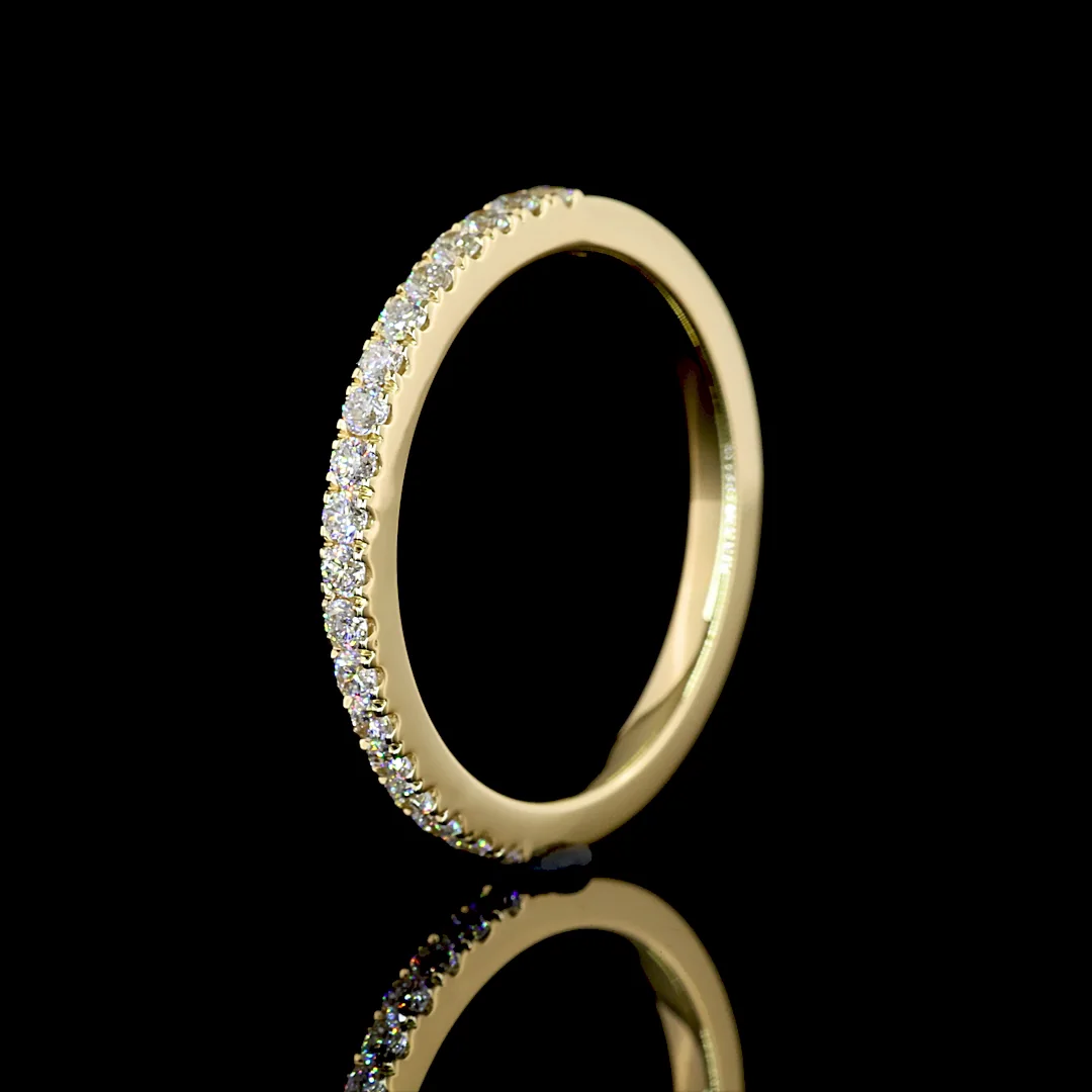 0.31 Cts 14k Yellow Gold Round Shape Half Eternity Eternity Band - Image 4
