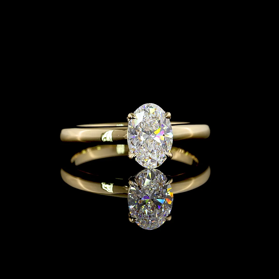 1 Cts 14k Yellow Gold Oval Shape Solitaire Ring - Video