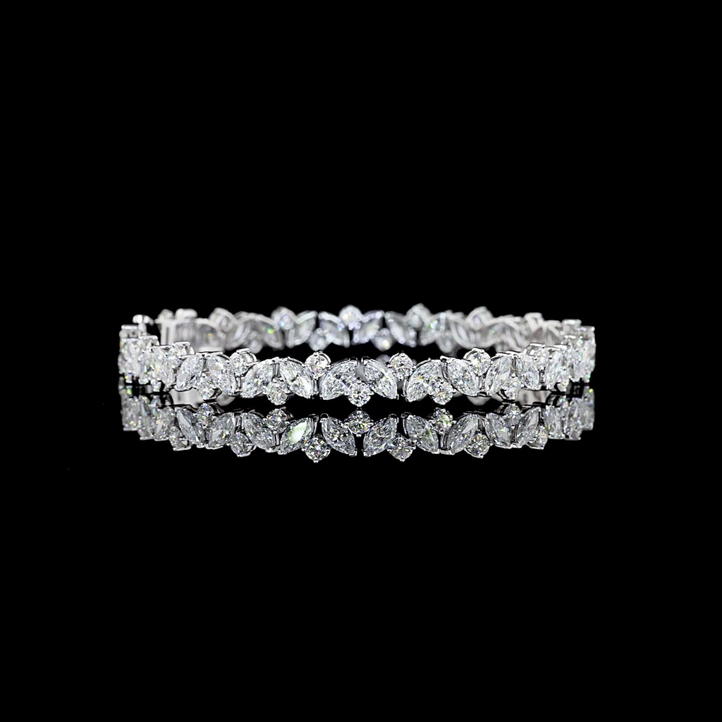 10.43 Cts 14k White Gold Mix Shape Special Bracelet - Video
