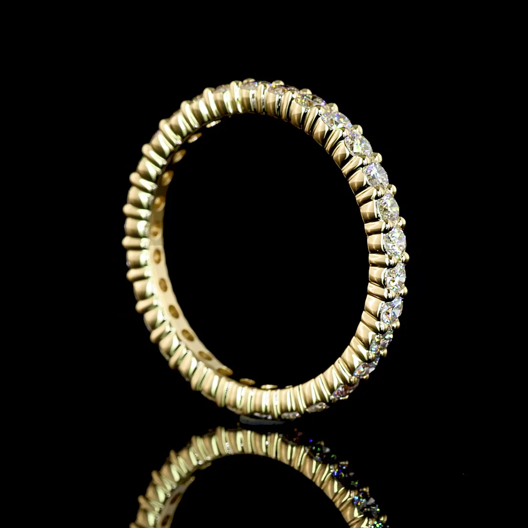 0.93 Cts 14k Yellow Gold Round Shape Eternity Band Eternity Band - Image 2