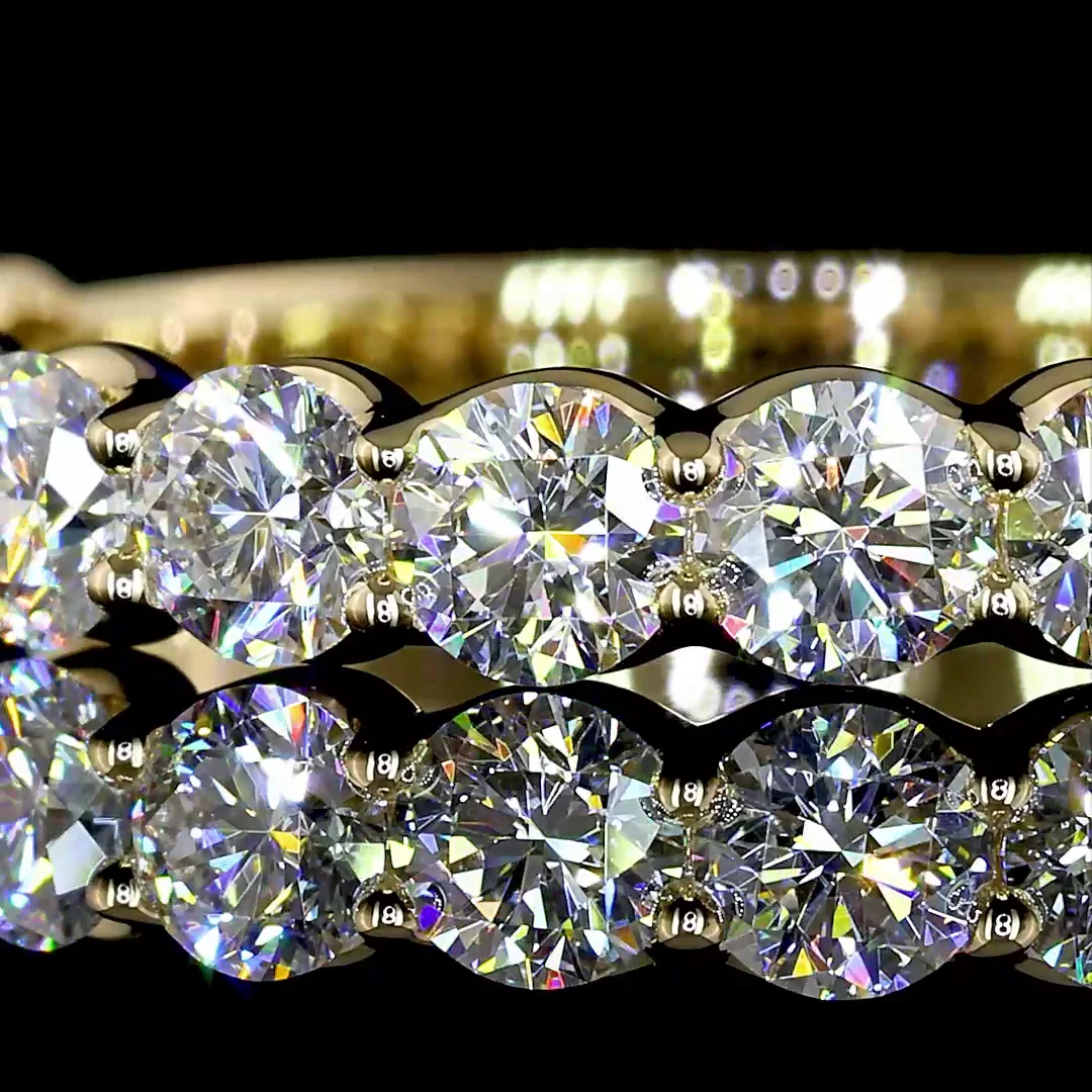 1.21 Cts 14k Yellow Gold Round Shape 3/4 Band Eternity Band - Image 3