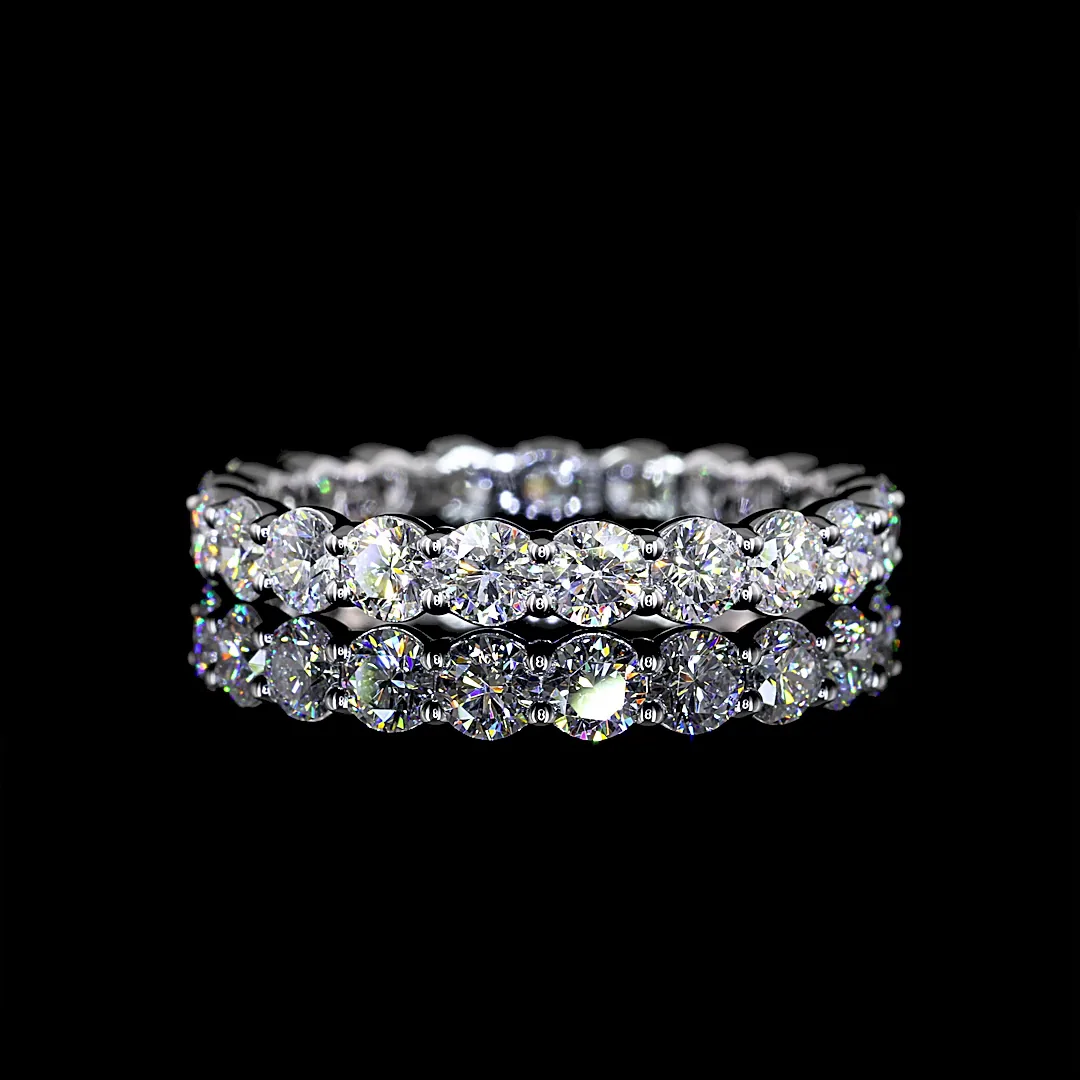 1.95 Cts 14k White Gold Round Shape Eternity Band Eternity Band - Image 2