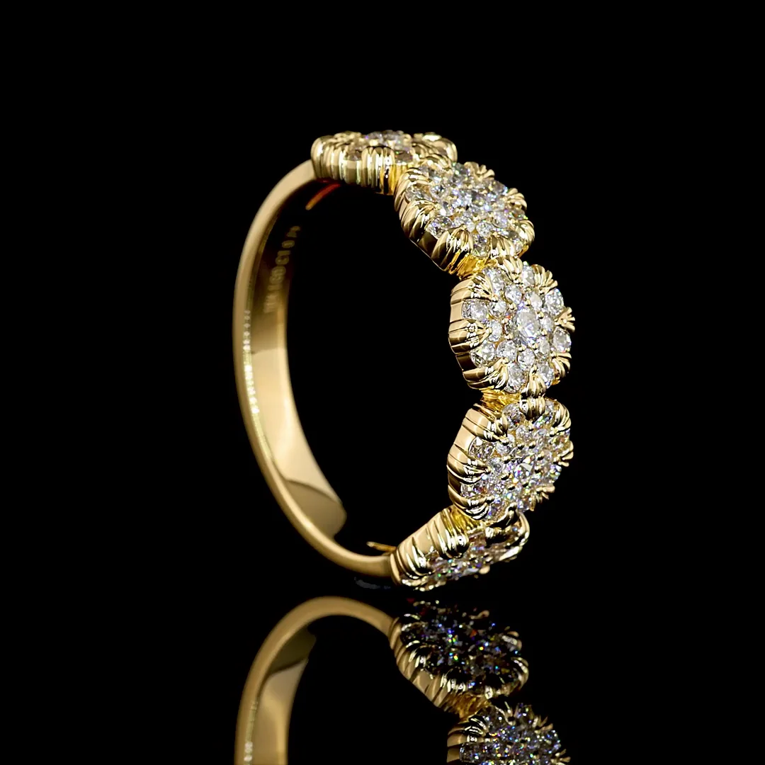 0.79 Cts 18k Yellow Gold Round Shape Special Ring - Image 2