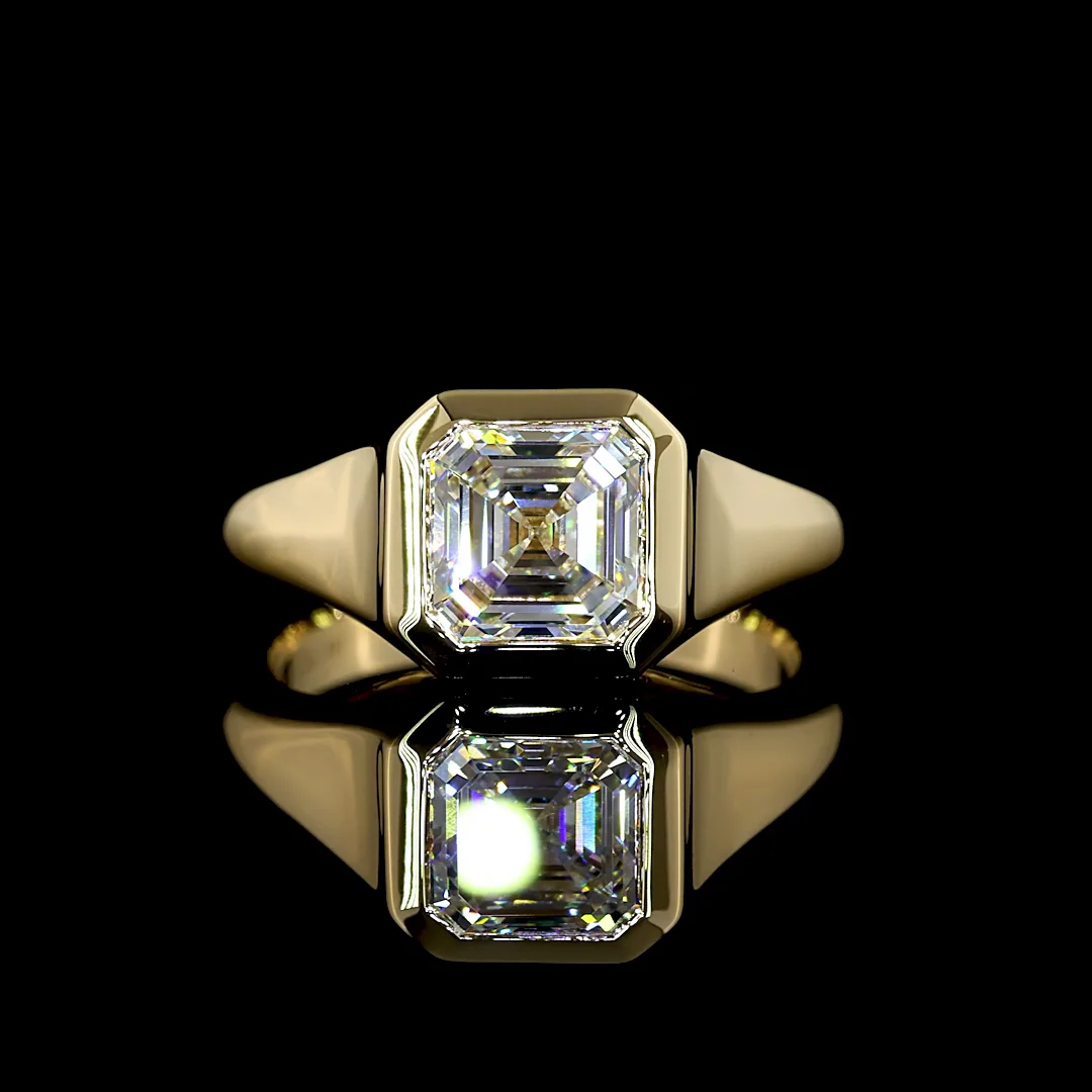 2.06 Cts 14k Yellow Gold Asscher Shape Solitaire Ring - Video