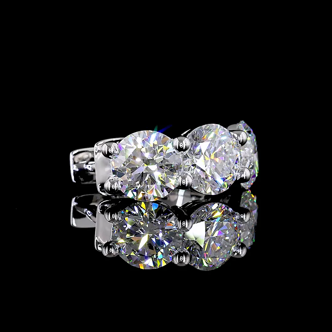 6.19 Cts 14k White Gold Round Shape Huggies Earring - Image 2