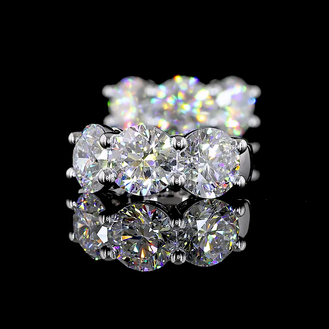 6.19 Cts 14k White Gold Round Shape Huggies Earring - Image 4