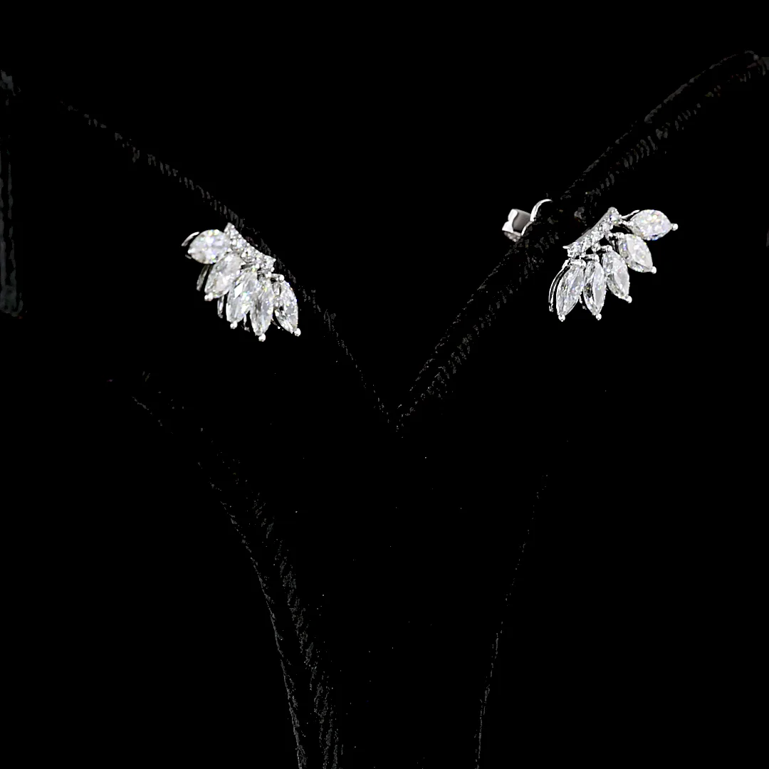 1.27 Cts 14k White Gold Marquise Shape Crawler Earring - Video