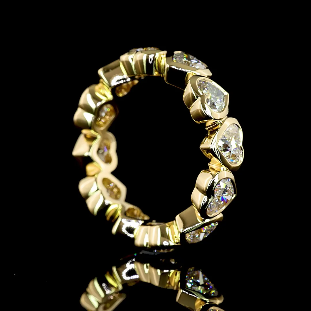 4.05 Cts 14k Yellow Gold Heart Shape Eternity Band Eternity Band - Image 2