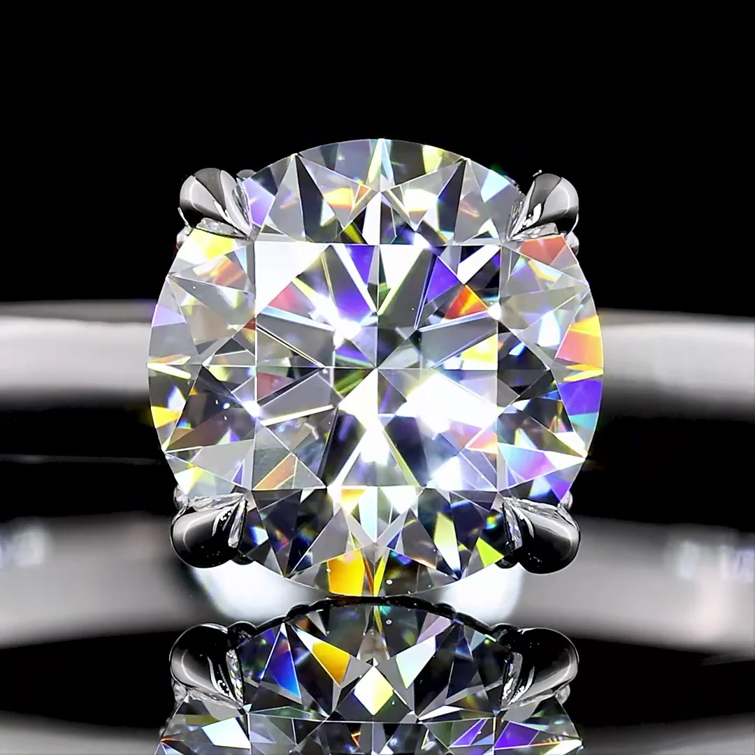 1.12 Cts 14k White Gold Round Shape Hidden Halo Ring - Image 3