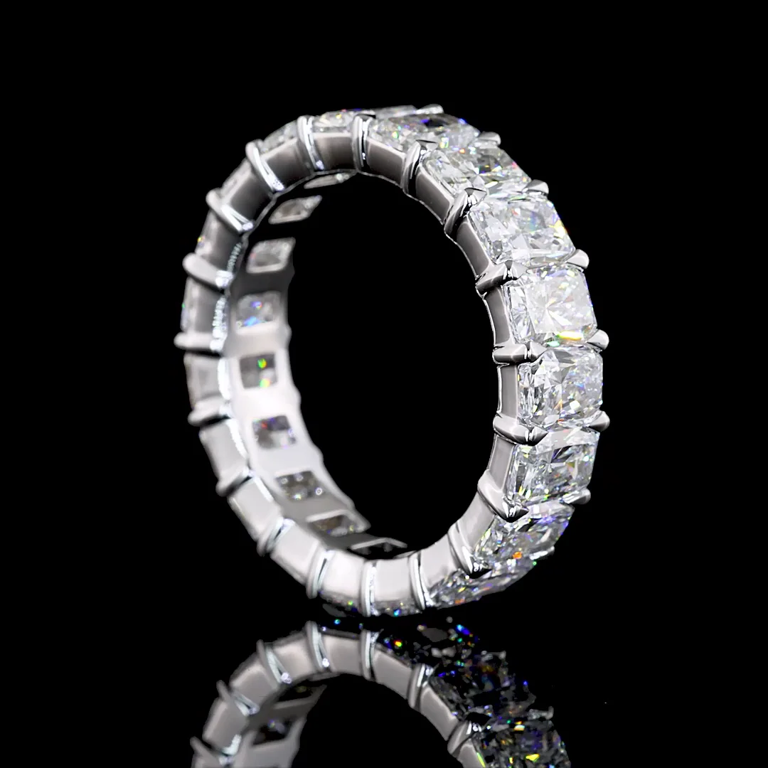 6.46 Cts 14k White Gold Radiant Shape Eternity Band Eternity Band - Image 2