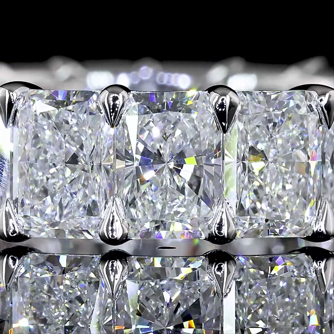 6.46 Cts 14k White Gold Radiant Shape Eternity Band Eternity Band - Image 3