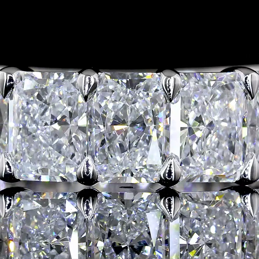 3.93 Cts 14k White Gold Radiant Shape 3/4 Band Eternity Band - Image 3