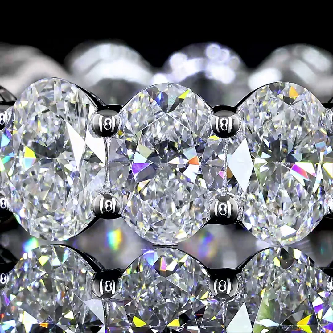 4.77 Cts 14k White Gold Oval Shape Eternity Band Eternity Band - Image 3