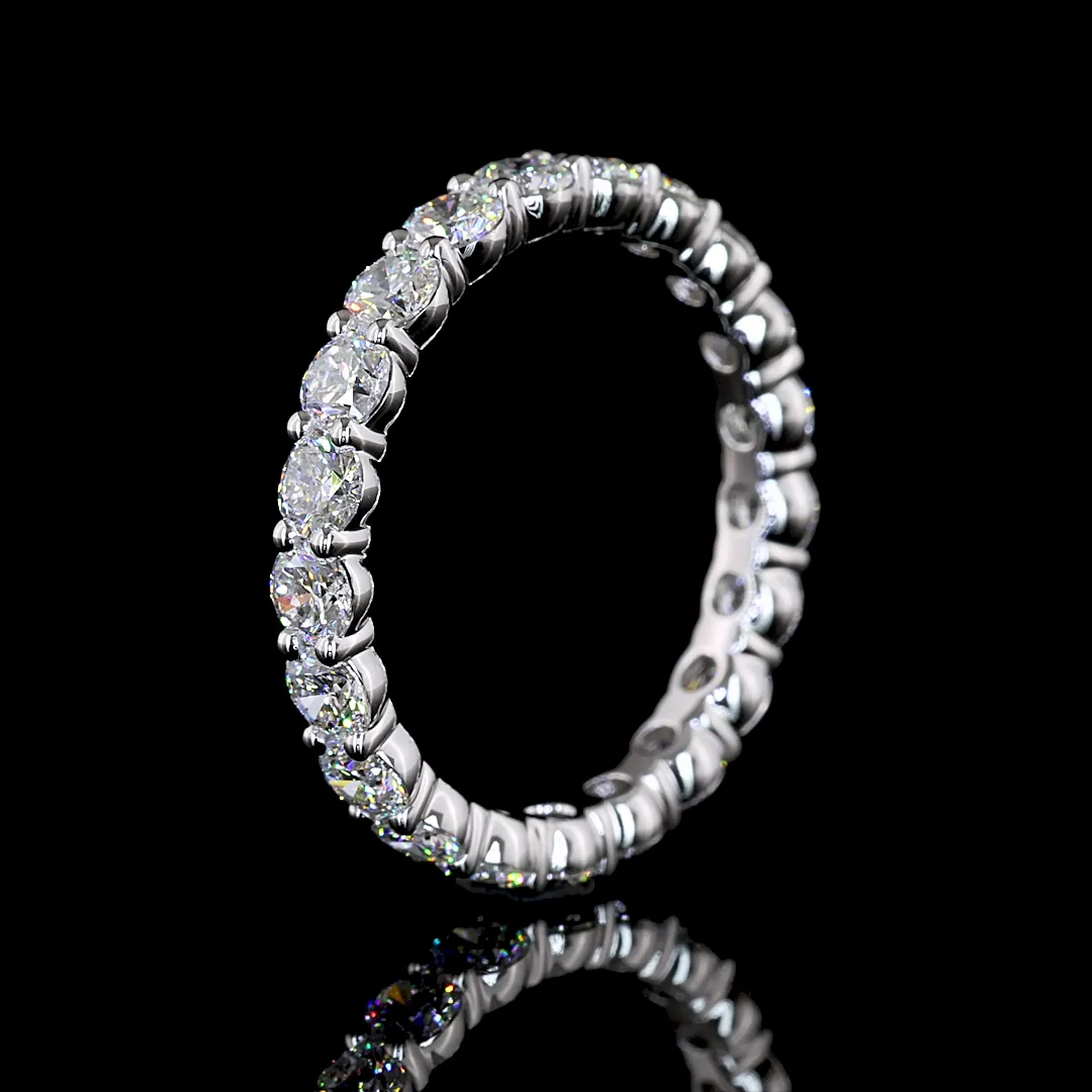 4.27 Cts 14k White Gold Oval Shape 3/4 Band Eternity Band - Image 4