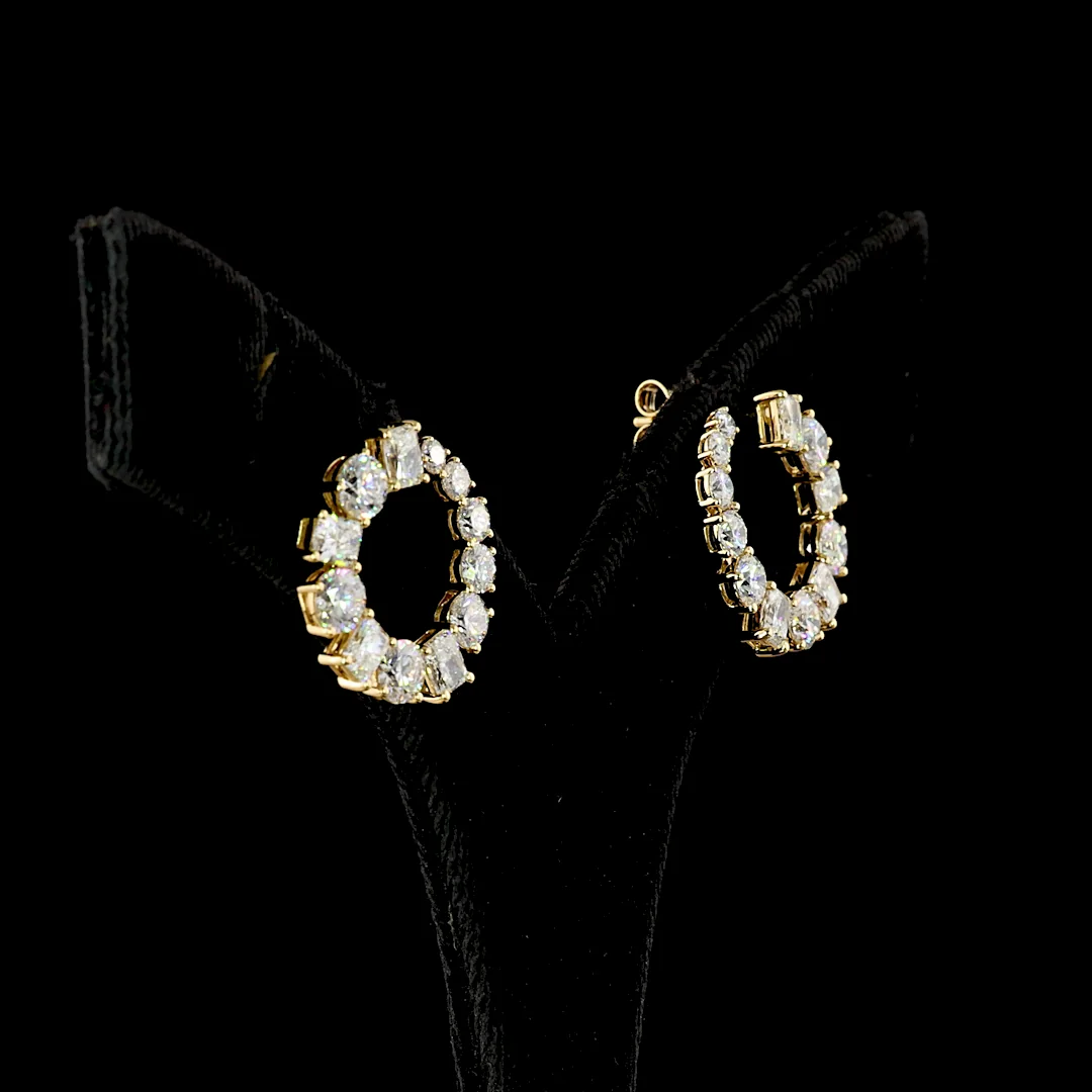 5.25 Cts 18k Yellow Gold Mix Shape Special Earring - Image 4